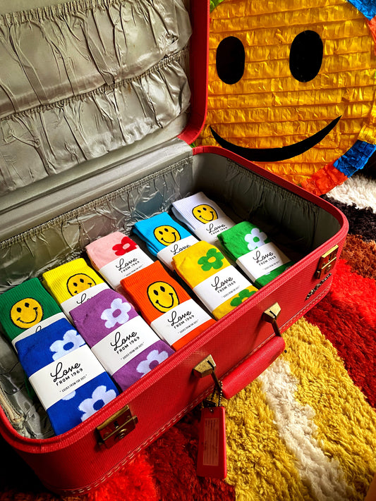 Far Out Smiley Socks